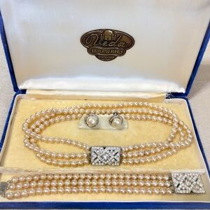 1950s "Grace Kelly" Convertible Sim Pearl Parure• Old Money Bridal• Iconic